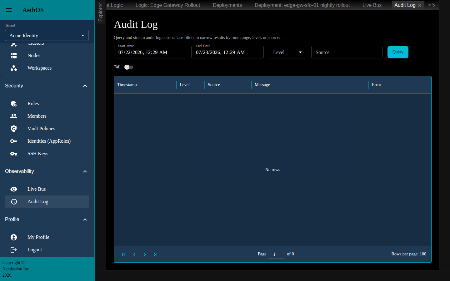 The Audit Log