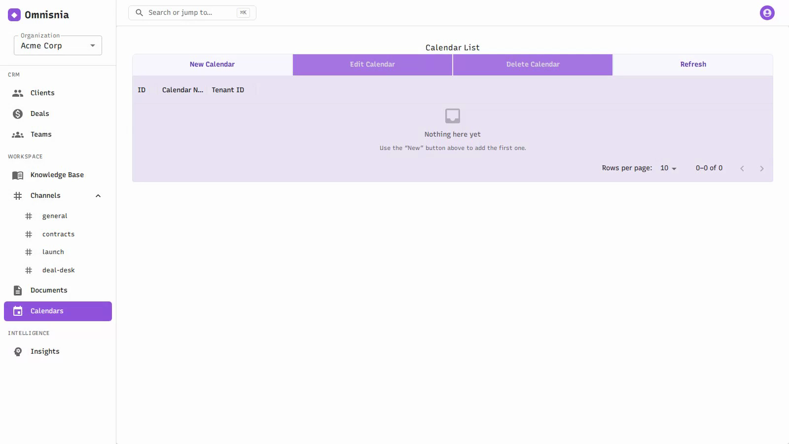 Shared calendars for teams and events